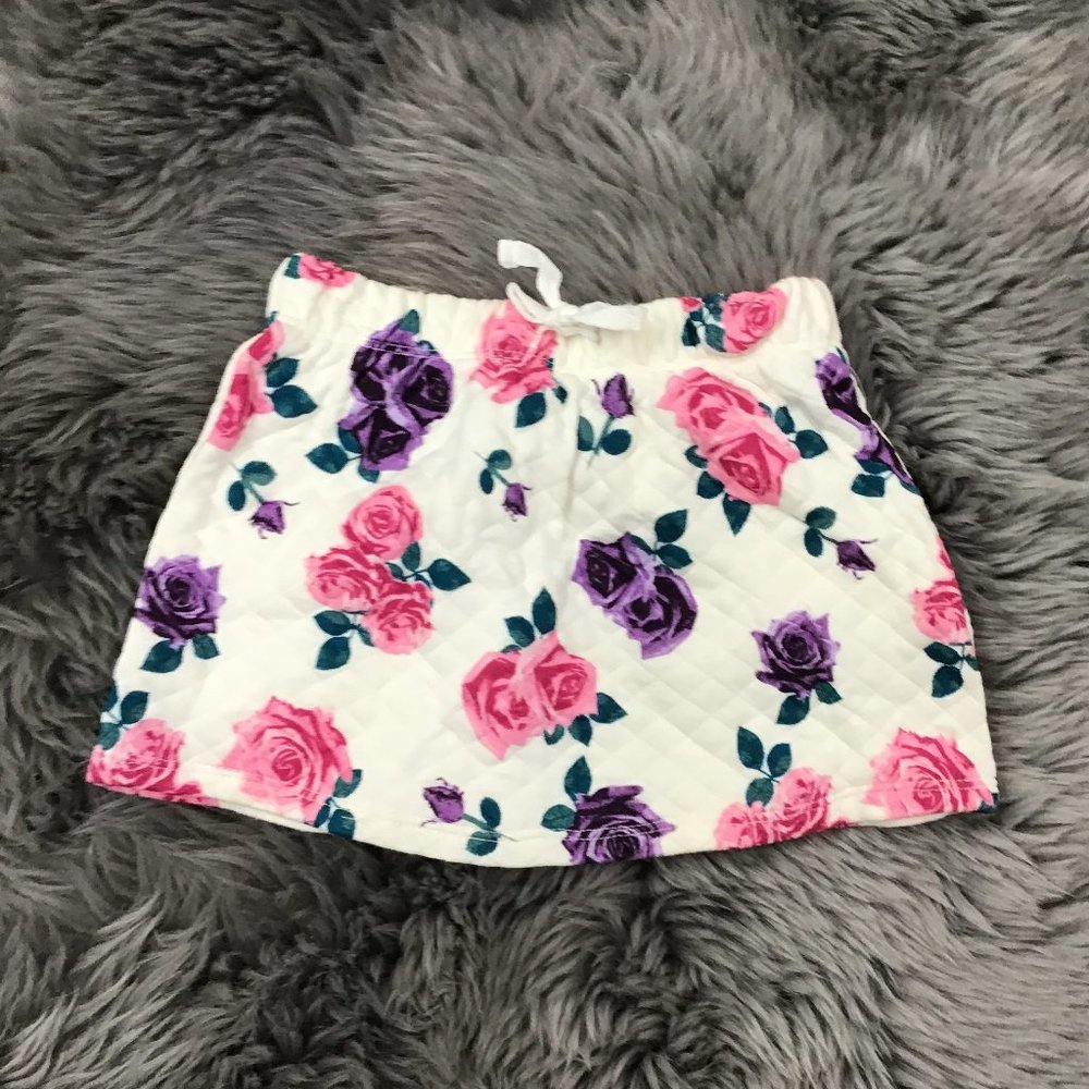 Toughskins | Girl's Skirt | White | Floral | 3T